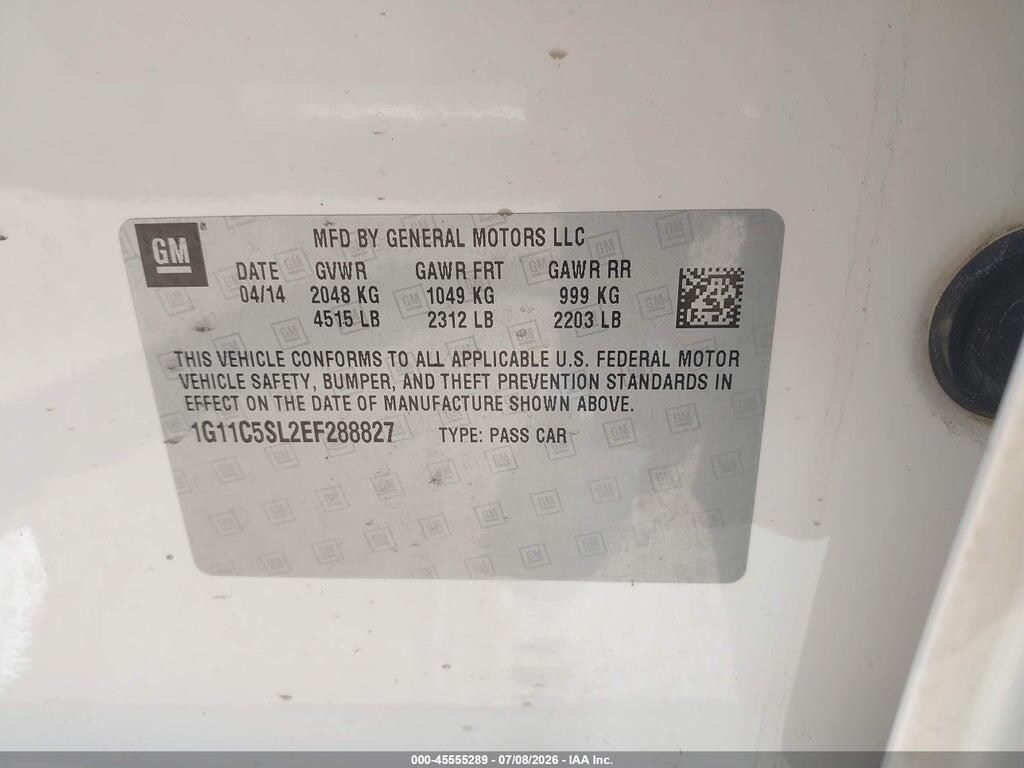 1G11C5SL2EF288827 2014 CHEVROLET MALIBU photo no. 9