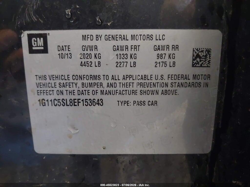 1G11C5SL8EF153643 2014 CHEVROLET MALIBU photo no. 9