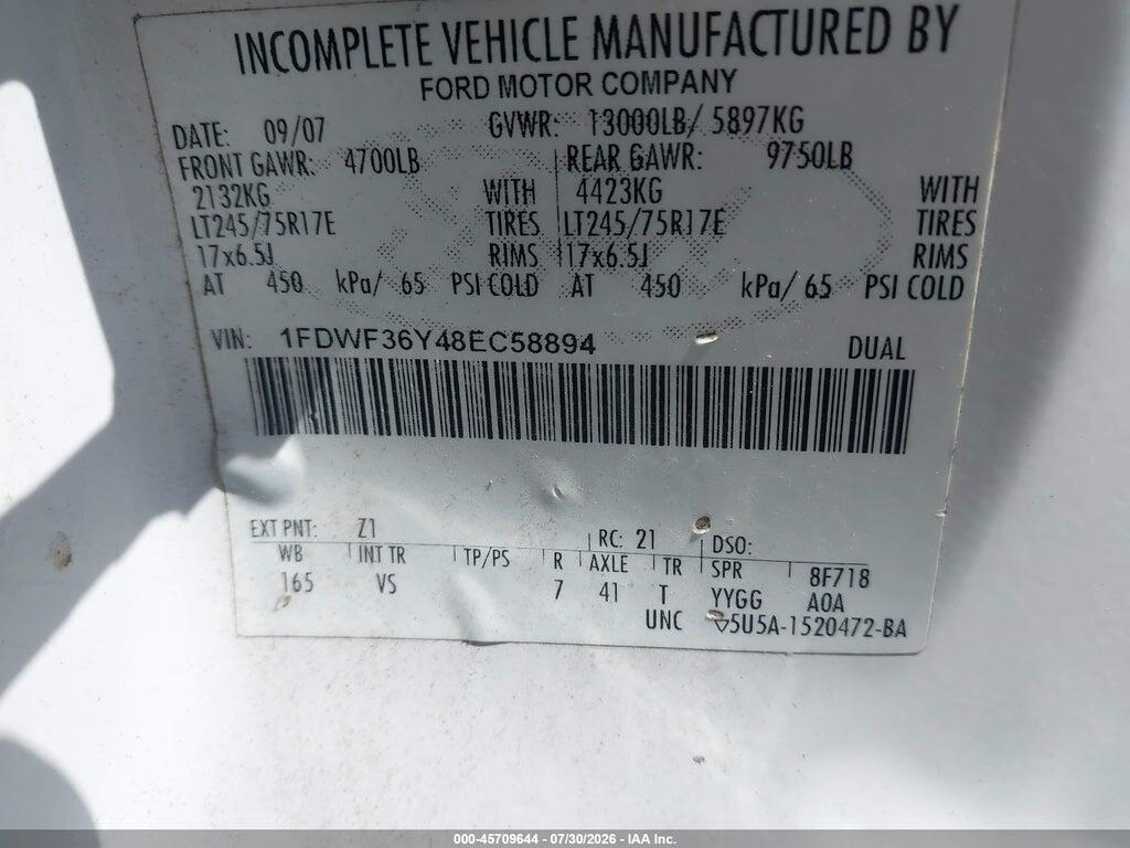 1FDWF36Y48EC58894 2008 FORD SUPER DUTY F-350 DRW photo no. 8