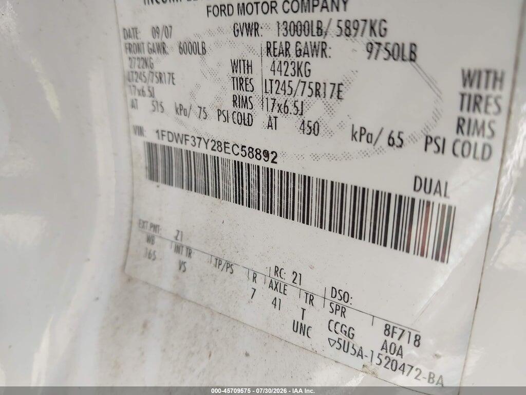 1FDWF37Y28EC58892 2008 FORD SUPER DUTY F-350 DRW photo no. 8