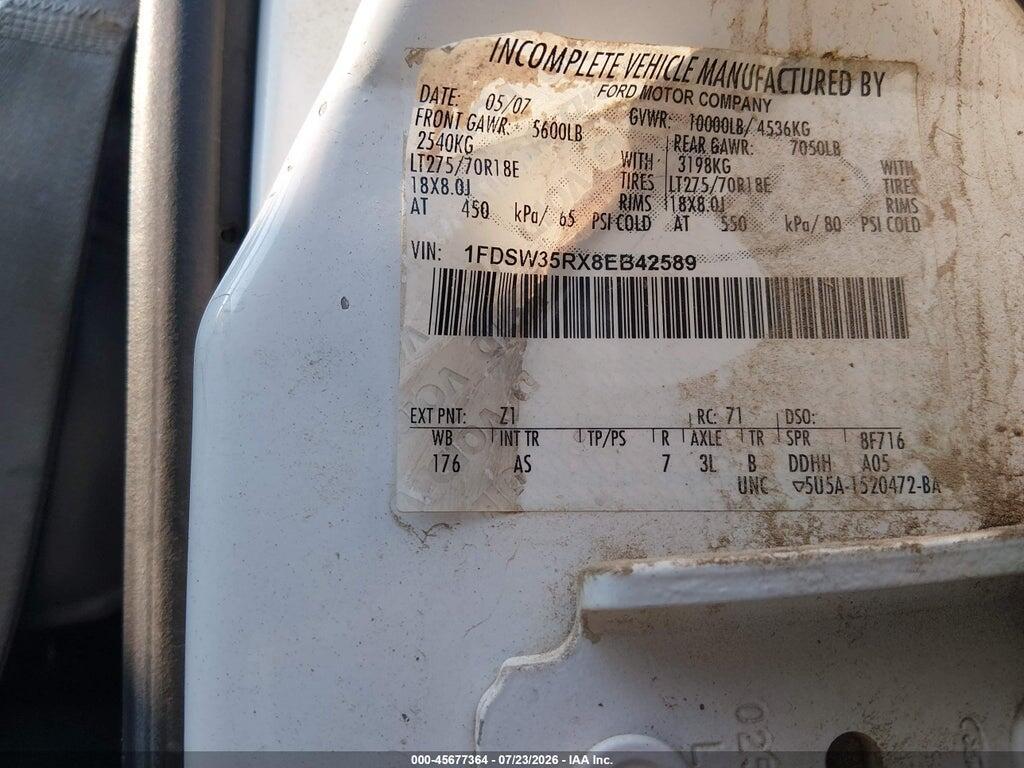 1FDSW35RX8EB42589 2008 FORD SUPER DUTY F-350 SRW photo no. 9