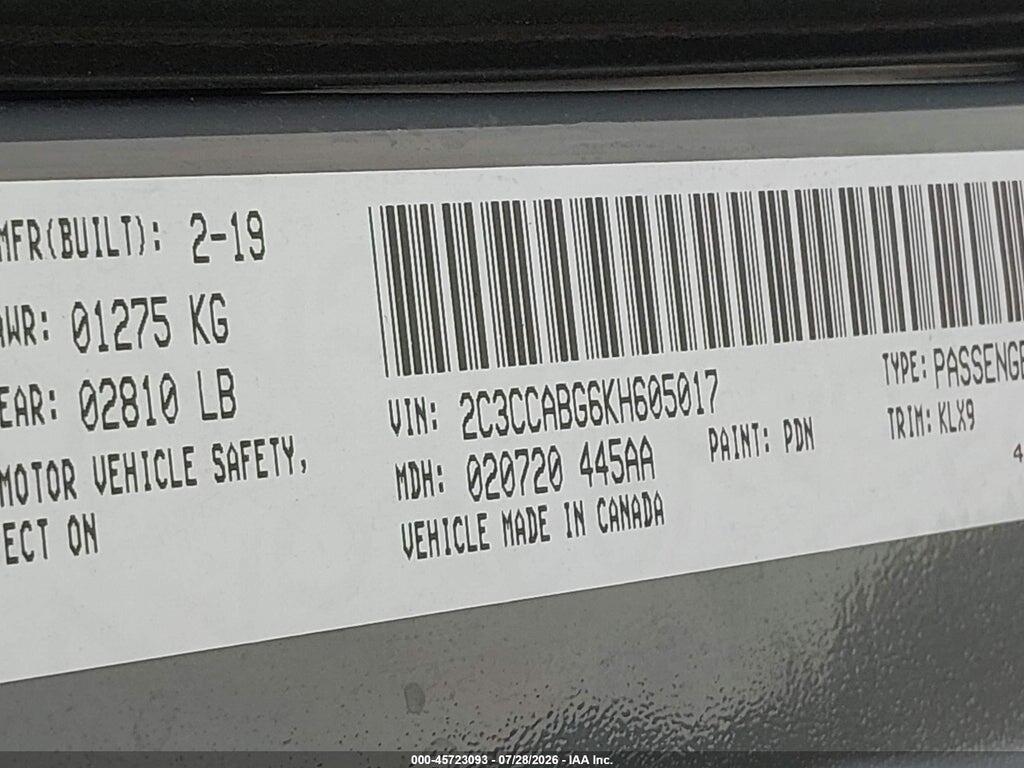 2C3CCABG6KH605017 2019 CHRYSLER 300 photo no. 9