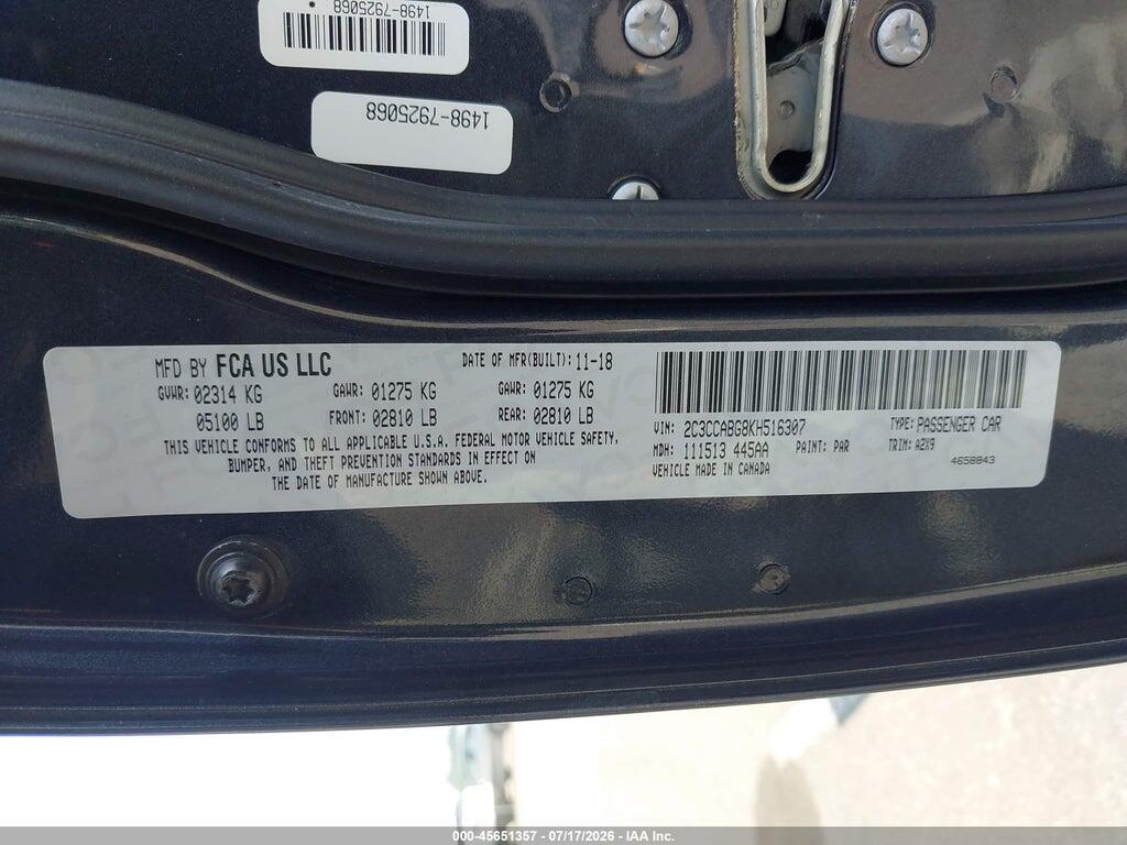 2C3CCABG8KH516307 2019 CHRYSLER 300 photo no. 9