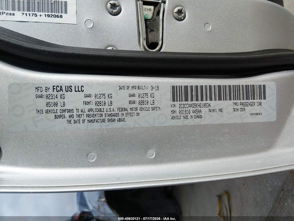 2C3CCAAG5KH610534 2019 CHRYSLER 300 photo no. 9