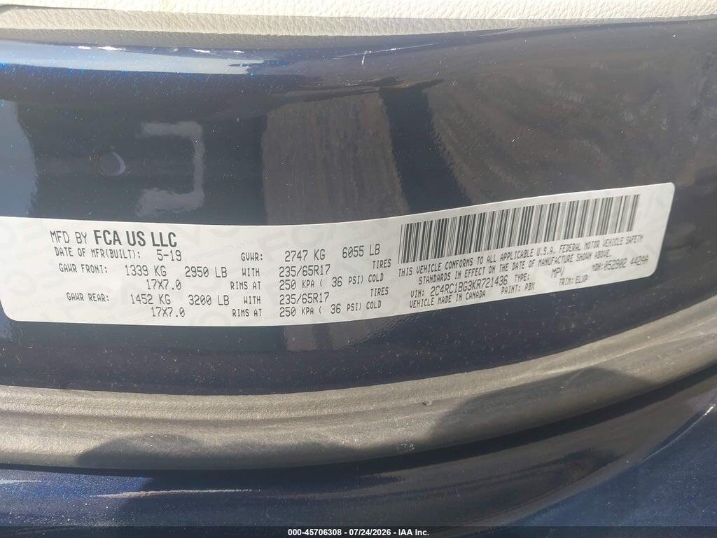2C4RC1BG3KR721436 2019 CHRYSLER PACIFICA photo no. 9