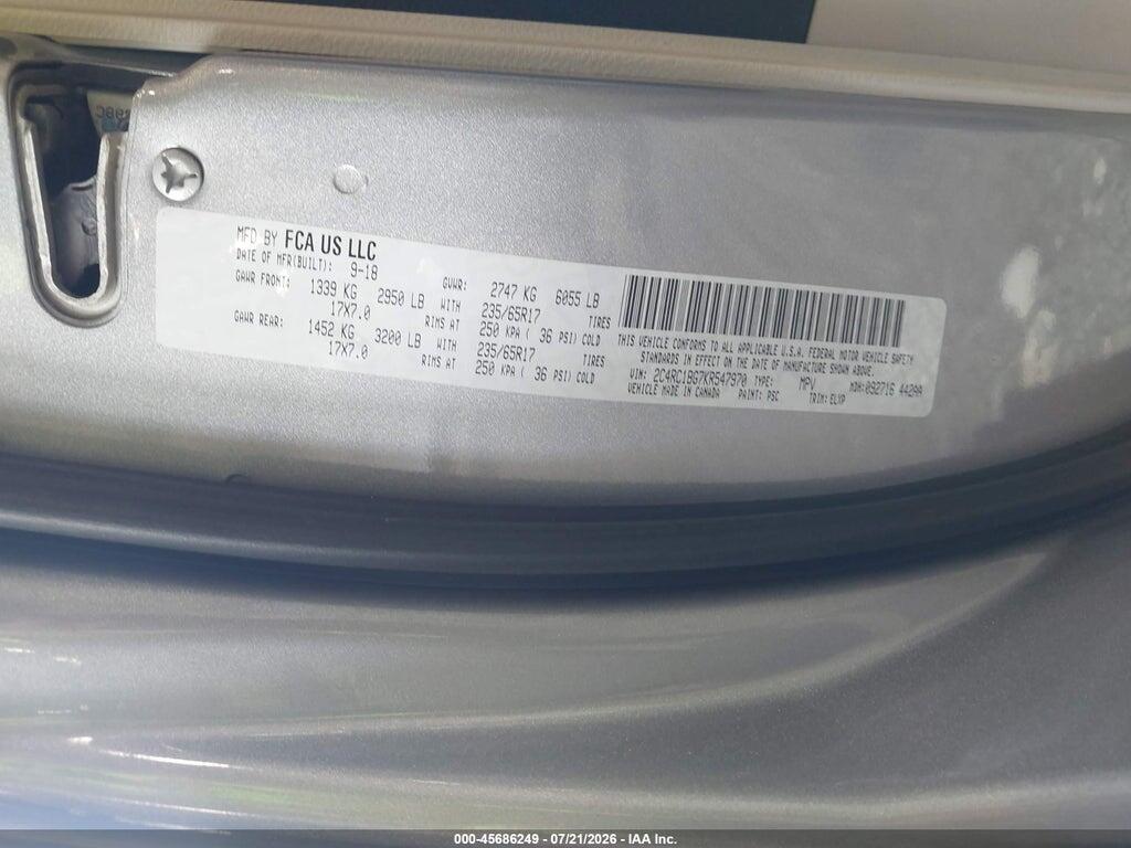 2C4RC1BG7KR547970 2019 CHRYSLER PACIFICA photo no. 9