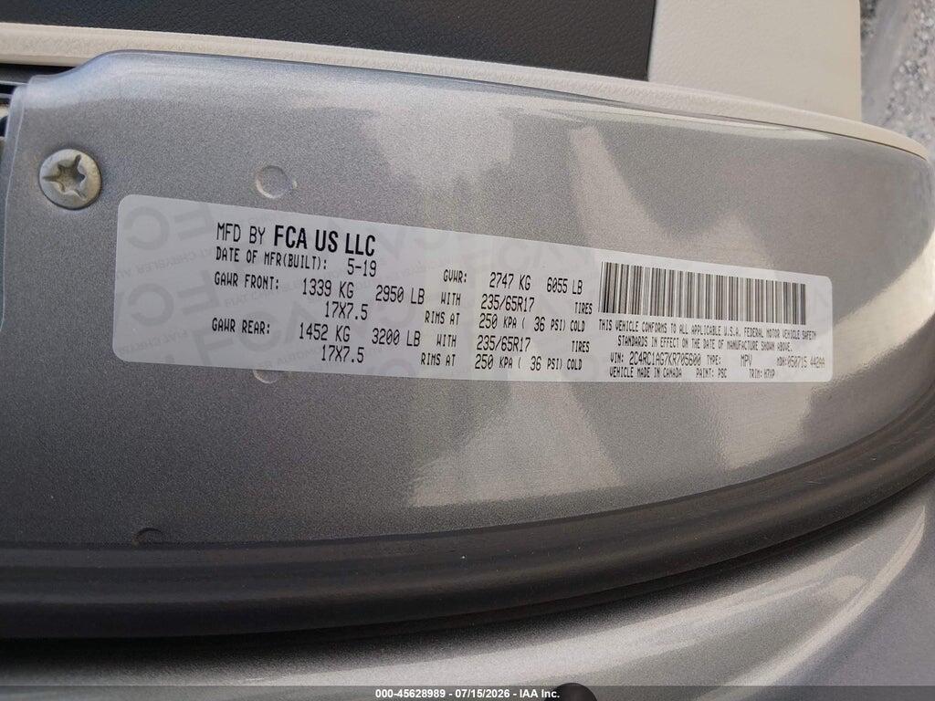 2C4RC1AG7KR705600 2019 CHRYSLER PACIFICA photo no. 9