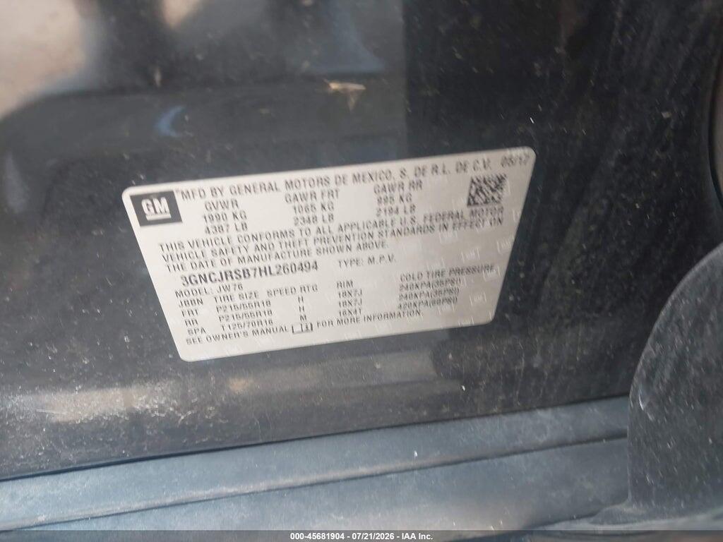 3GNCJRSB7HL260494 2017 CHEVROLET TRAX photo no. 9