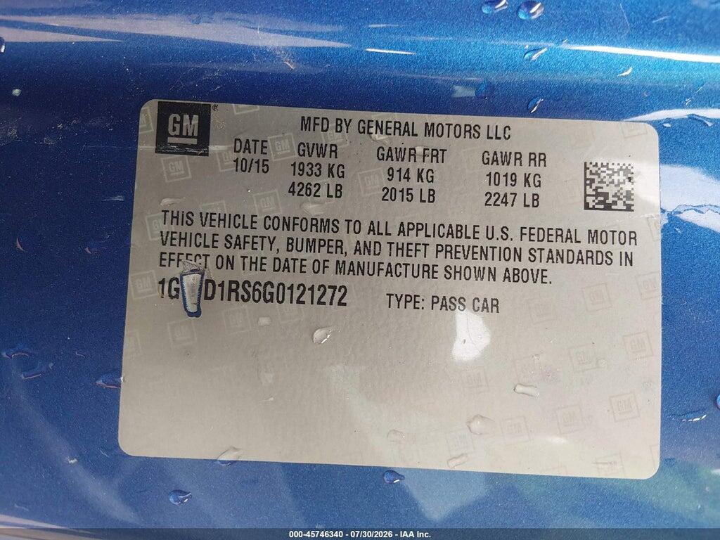 1G1FD1RS6G0121272 2016 CHEVROLET CAMARO photo no. 9
