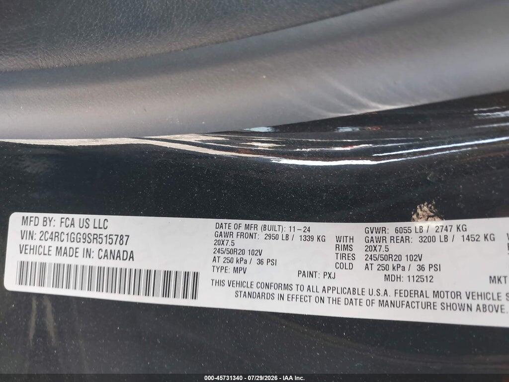 2C4RC1GG9SR515787 2025 CHRYSLER PACIFICA photo no. 9
