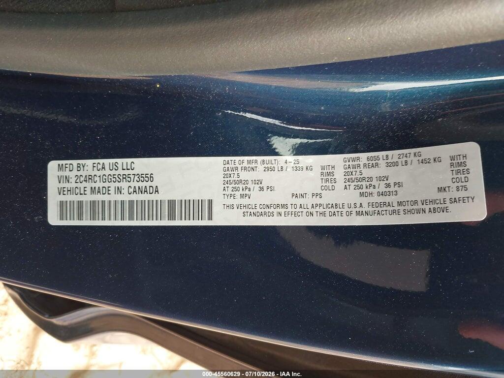 2C4RC1GG5SR573556 2025 CHRYSLER PACIFICA photo no. 9