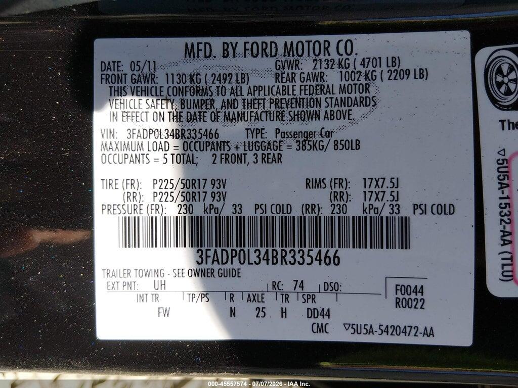 3FADP0L34BR335466 2011 FORD FUSION HYBRID photo no. 9