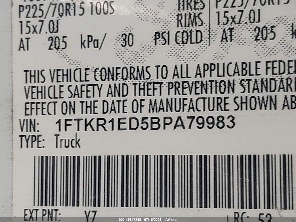 1FTKR1ED5BPA79983 2011 FORD RANGER photo no. 9