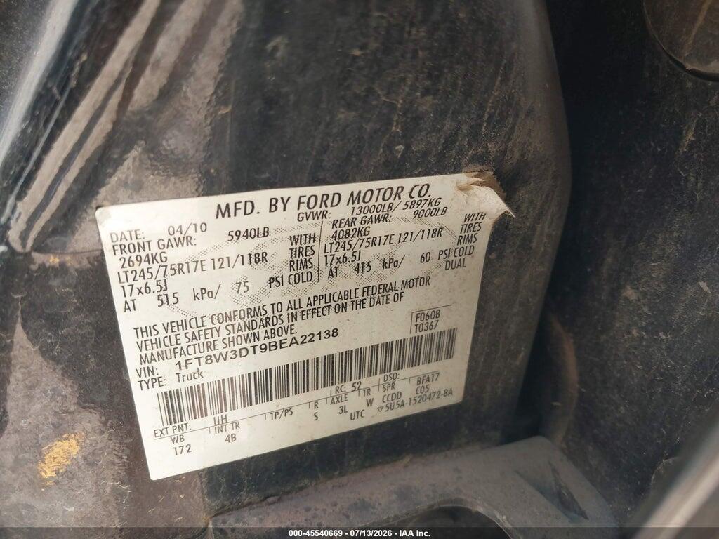 1FT8W3DT9BEA22138 2011 FORD SUPER DUTY F-350 DRW photo no. 8