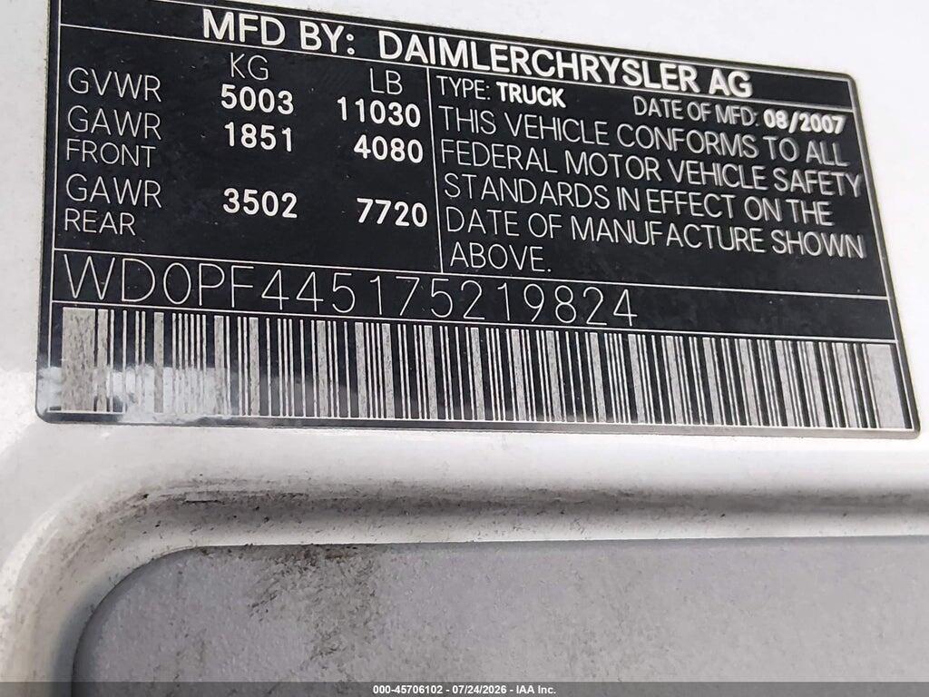 WD0PF445175219824 2007 DODGE SPRINTER VAN 3500 photo no. 8
