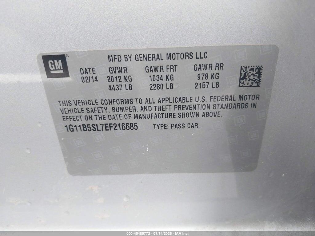 1G11B5SL7EF216685 2014 CHEVROLET MALIBU photo no. 9