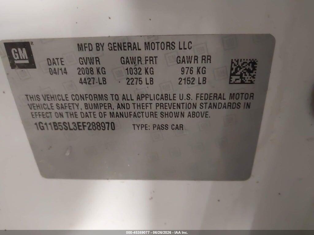 1G11B5SL3EF288970 2014 CHEVROLET MALIBU photo no. 9