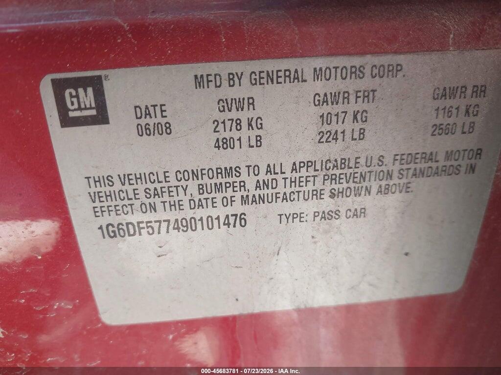 1G6DF577490101476 2009 CADILLAC CTS photo no. 9
