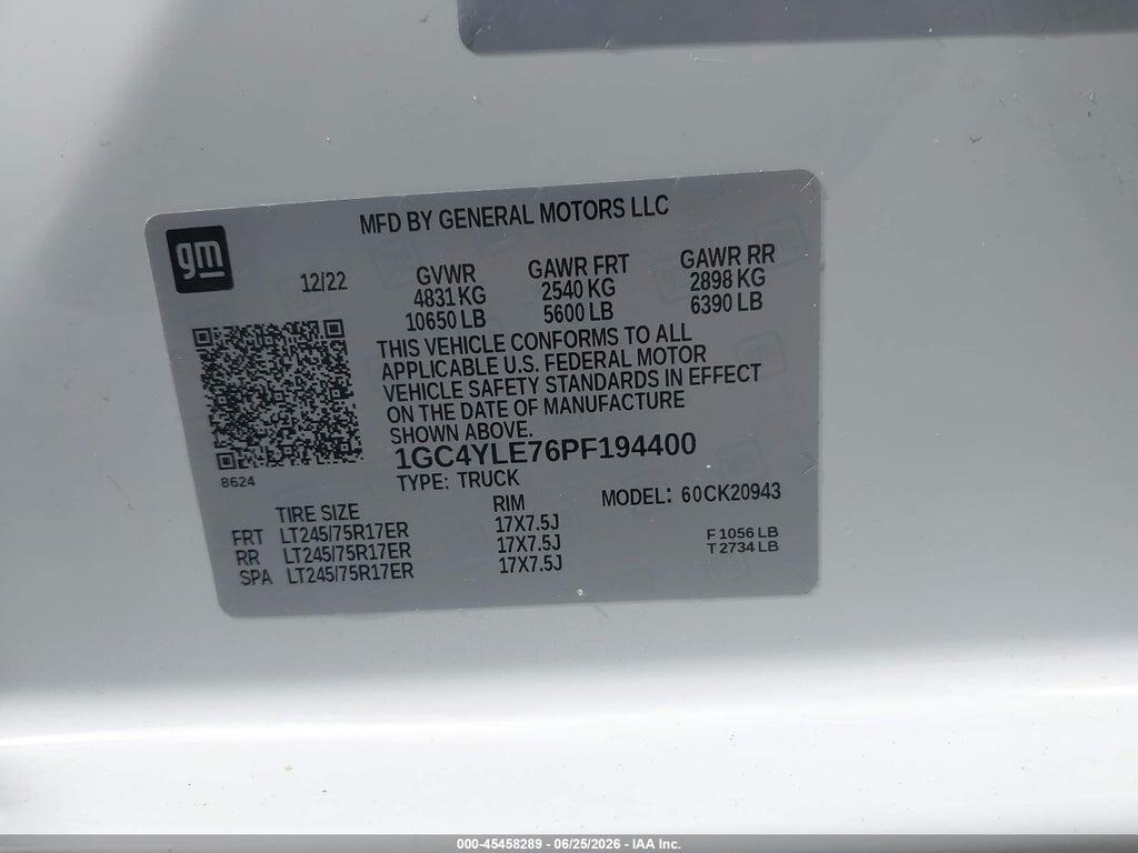 1GC4YLE76PF194400 2023 CHEVROLET SILVERADO 2500HD photo no. 9