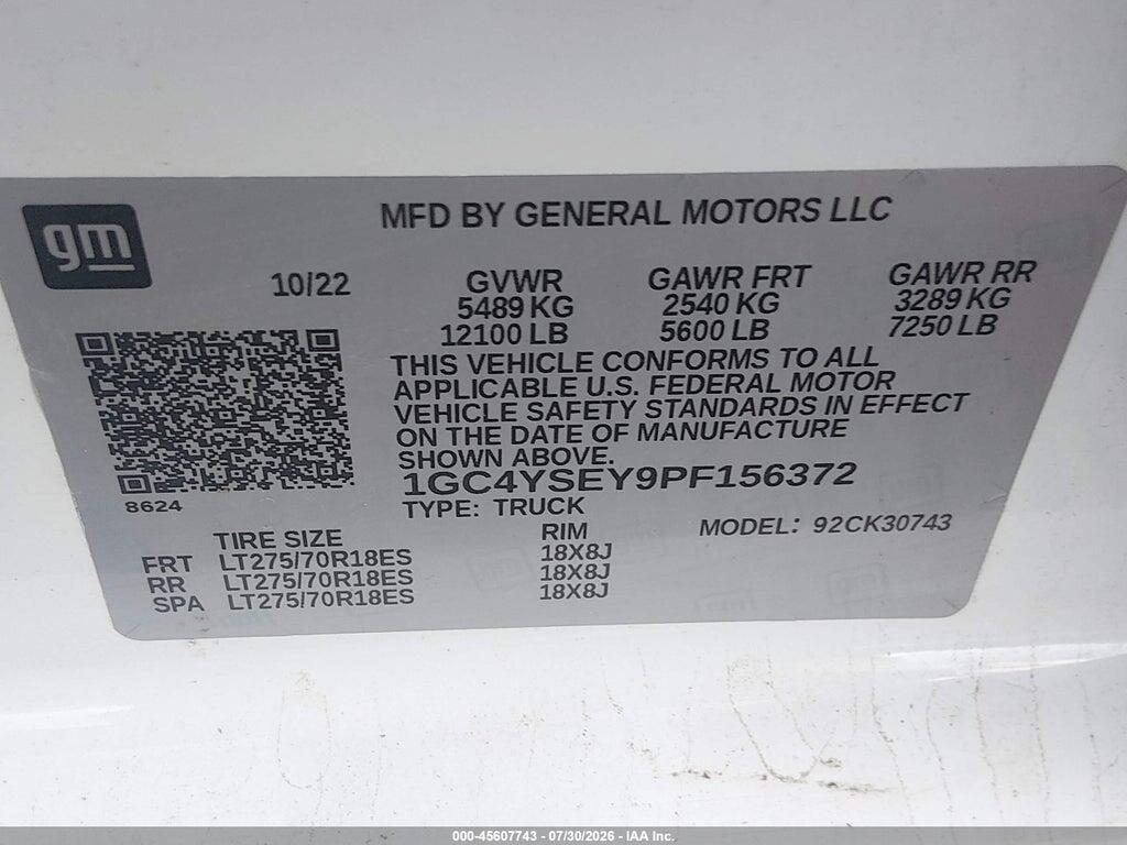 1GC4YSEY9PF156372 2023 CHEVROLET SILVERADO 3500HD photo no. 9