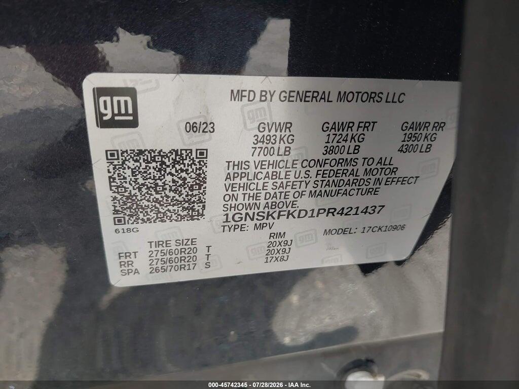1GNSKFKD1PR421437 2023 CHEVROLET SUBURBAN photo no. 9