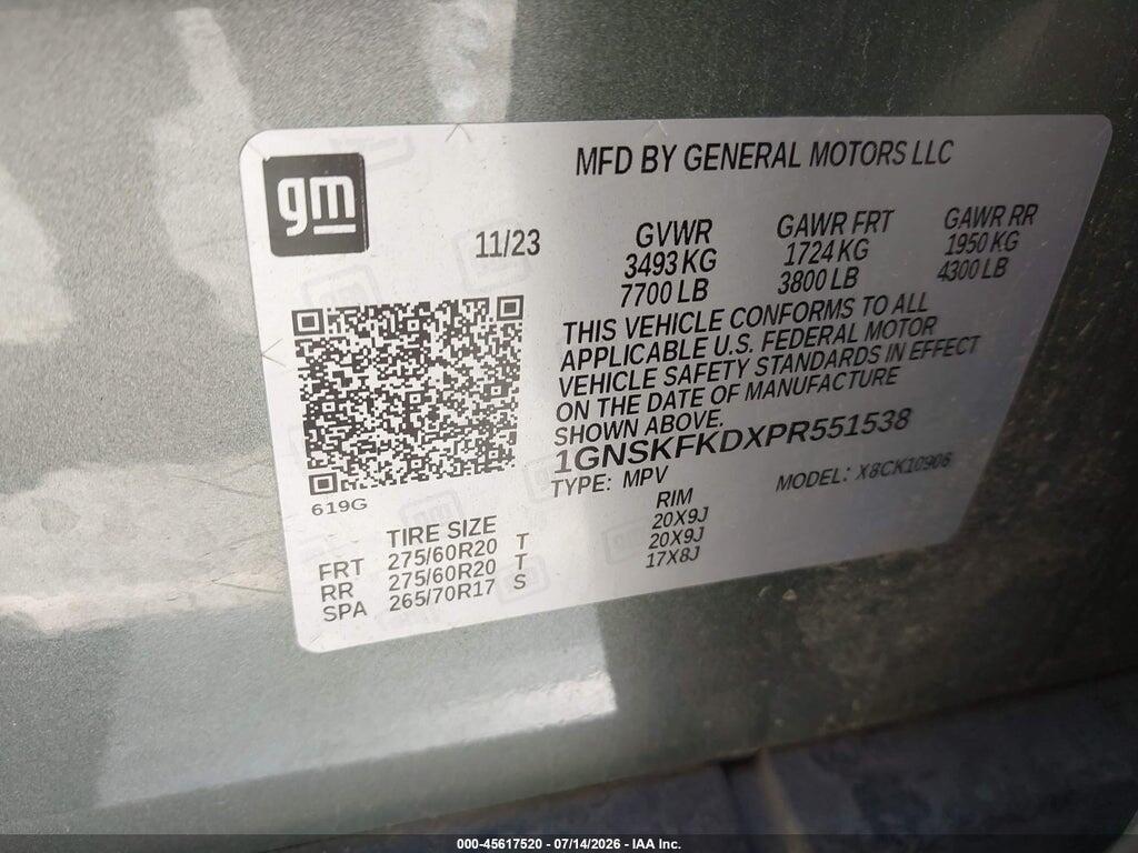 1GNSKFKDXPR551538 2023 CHEVROLET SUBURBAN photo no. 9