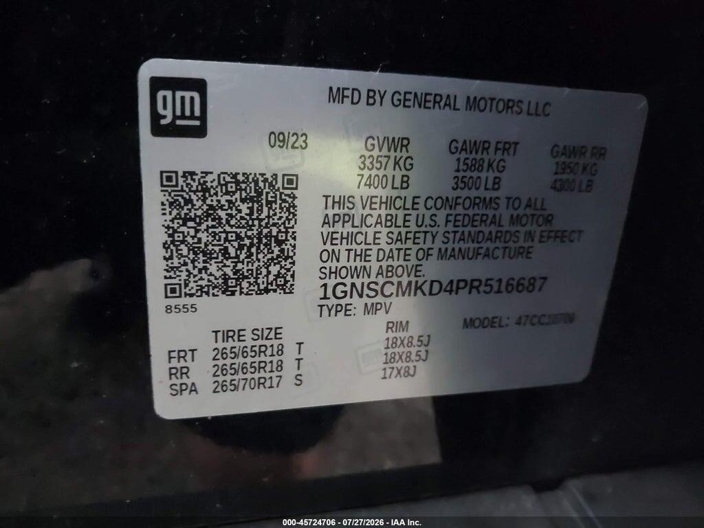 1GNSCMKD4PR516687 2023 CHEVROLET TAHOE photo no. 9