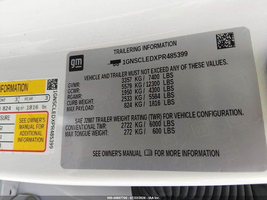 1GNSCLEDXPR485399 2023 CHEVROLET TAHOE photo no. 9