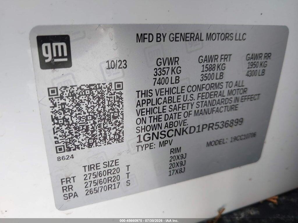 1GNSCNKD1PR536899 2023 CHEVROLET TAHOE photo no. 9