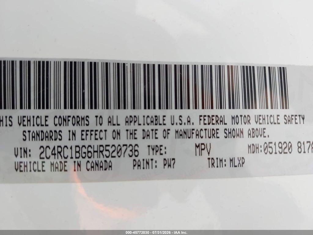 2C4RC1BG6HR520736 2017 CHRYSLER PACIFICA photo no. 9