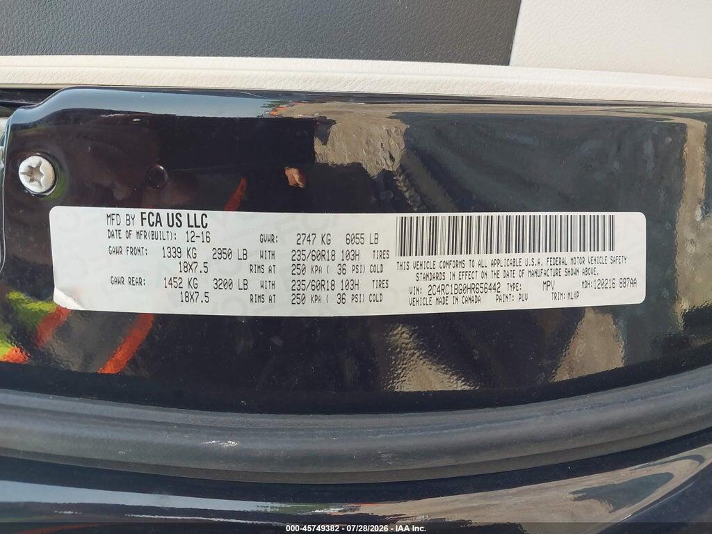 2C4RC1BG0HR656442 2017 CHRYSLER PACIFICA photo no. 9