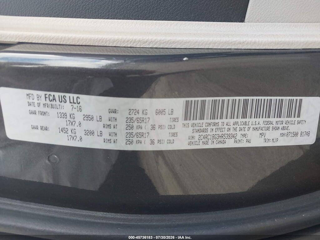 2C4RC1BG3HR539342 2017 CHRYSLER PACIFICA photo no. 9