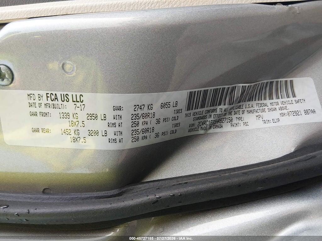 2C4RC1EG5HR827150 2017 CHRYSLER PACIFICA photo no. 9