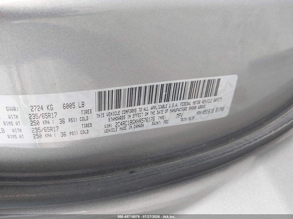 2C4RC1BGXHR576176 2017 CHRYSLER PACIFICA photo no. 9