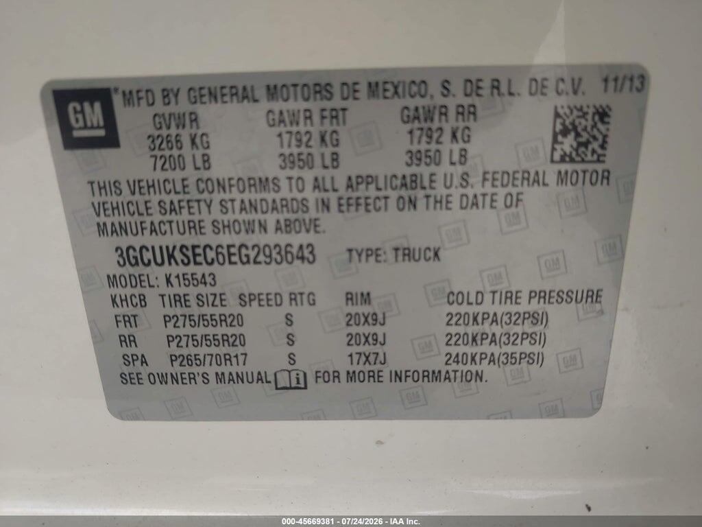 3GCUKSEC6EG293643 2014 CHEVROLET SILVERADO 1500 photo no. 9