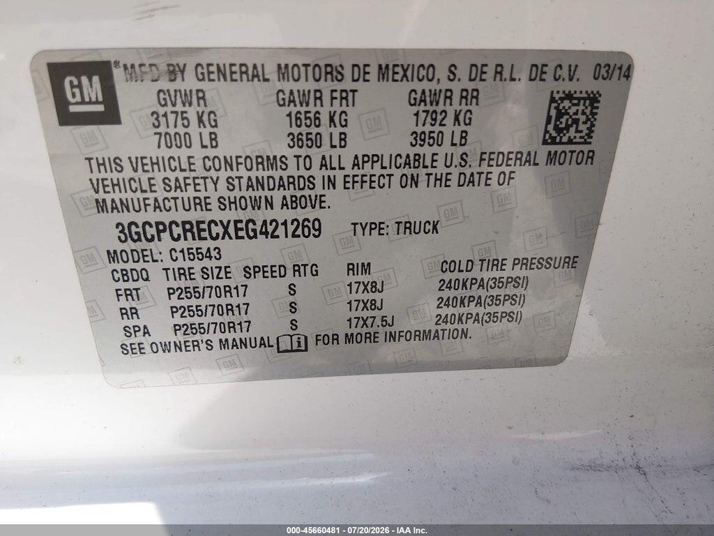 3GCPCRECXEG421269 2014 CHEVROLET SILVERADO 1500 photo no. 9