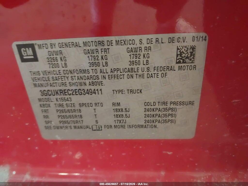 3GCUKREC2EG349411 2014 CHEVROLET SILVERADO 1500 photo no. 9