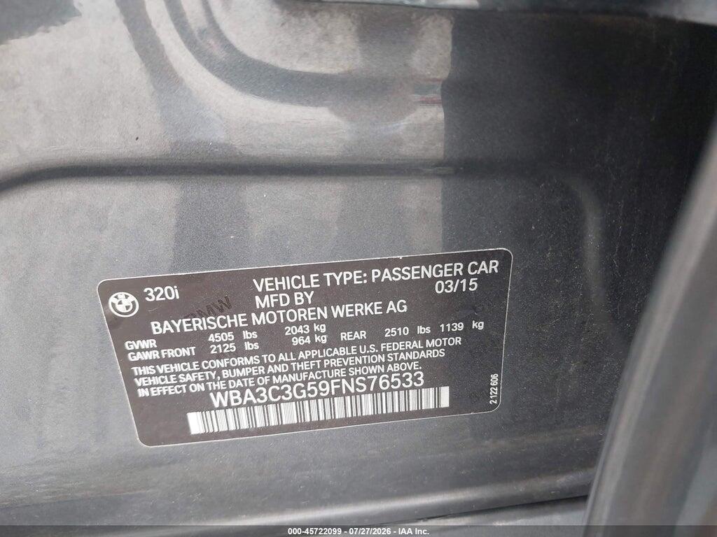 WBA3C3G59FNS76533 2015 BMW 320I photo no. 9