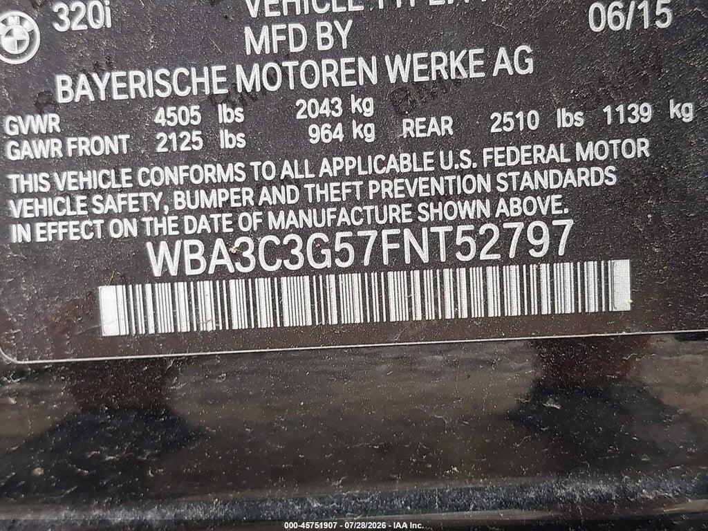 WBA3C3G57FNT52797 2015 BMW 320I photo no. 9