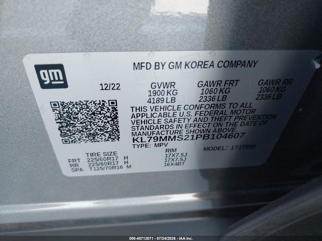 KL79MMS21PB104607 2023 CHEVROLET TRAILBLAZER photo no. 9