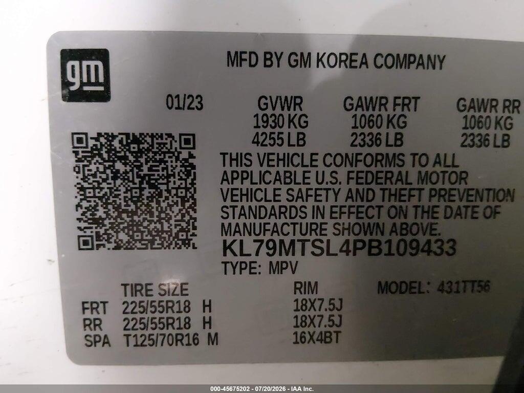 KL79MTSL4PB109433 2023 CHEVROLET TRAILBLAZER photo no. 9