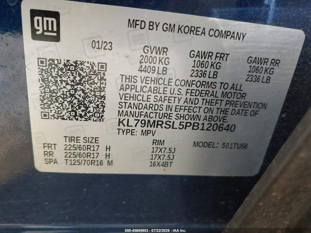 KL79MRSL5PB120640 2023 CHEVROLET TRAILBLAZER photo no. 9