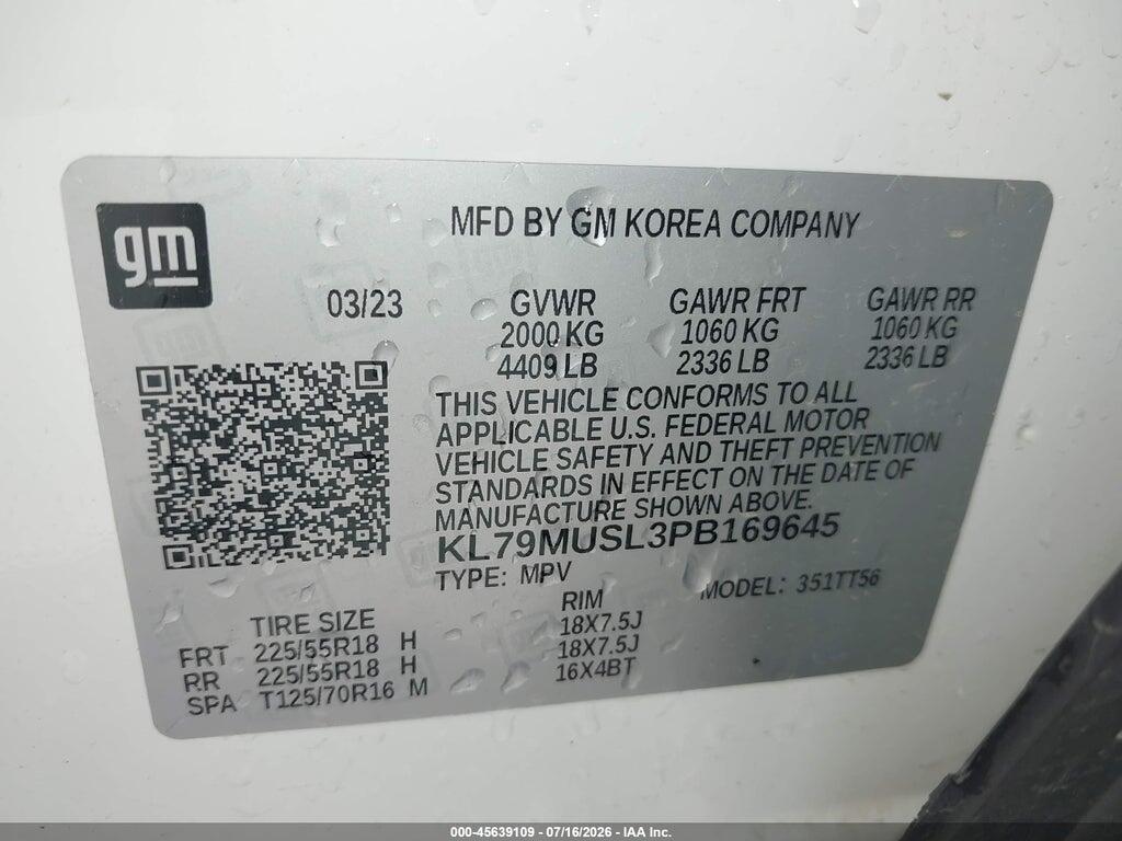 KL79MUSL3PB169645 2023 CHEVROLET TRAILBLAZER photo no. 9