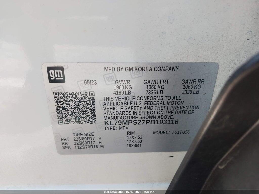 KL79MPS27PB193116 2023 CHEVROLET TRAILBLAZER photo no. 9