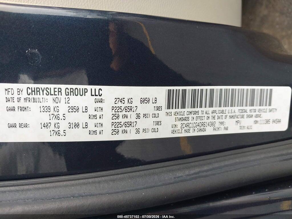 2C4RC1CG4DR614302 2013 CHRYSLER TOWN & COUNTRY photo no. 9