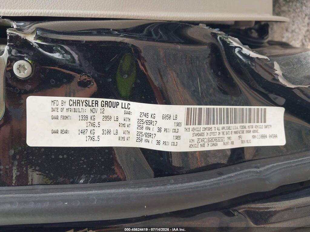 2C4RC1BG8DR632321 2013 CHRYSLER TOWN & COUNTRY photo no. 9