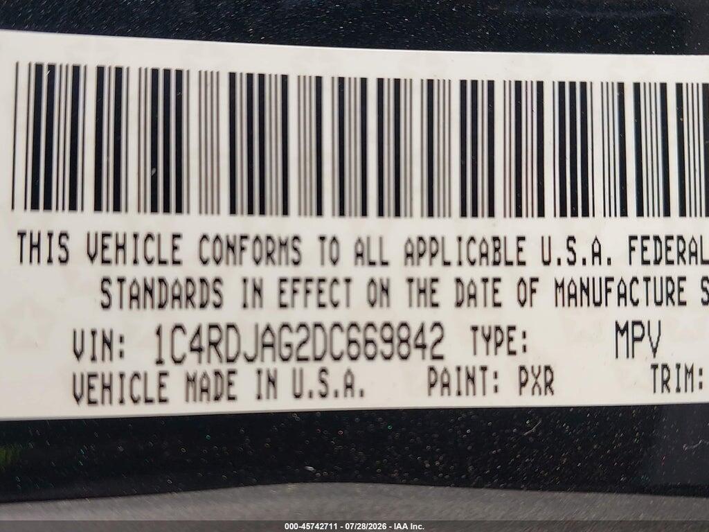 1C4RDJAG2DC669842 2013 DODGE DURANGO photo no. 9