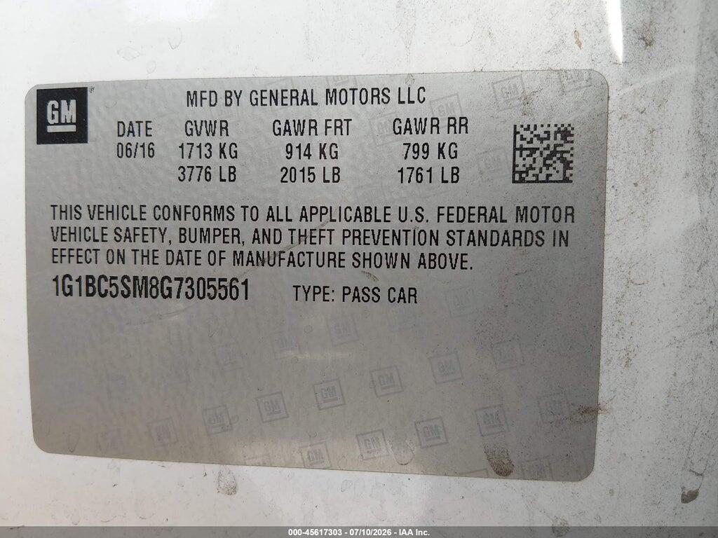 1G1BC5SM8G7305561 2016 CHEVROLET CRUZE photo no. 9