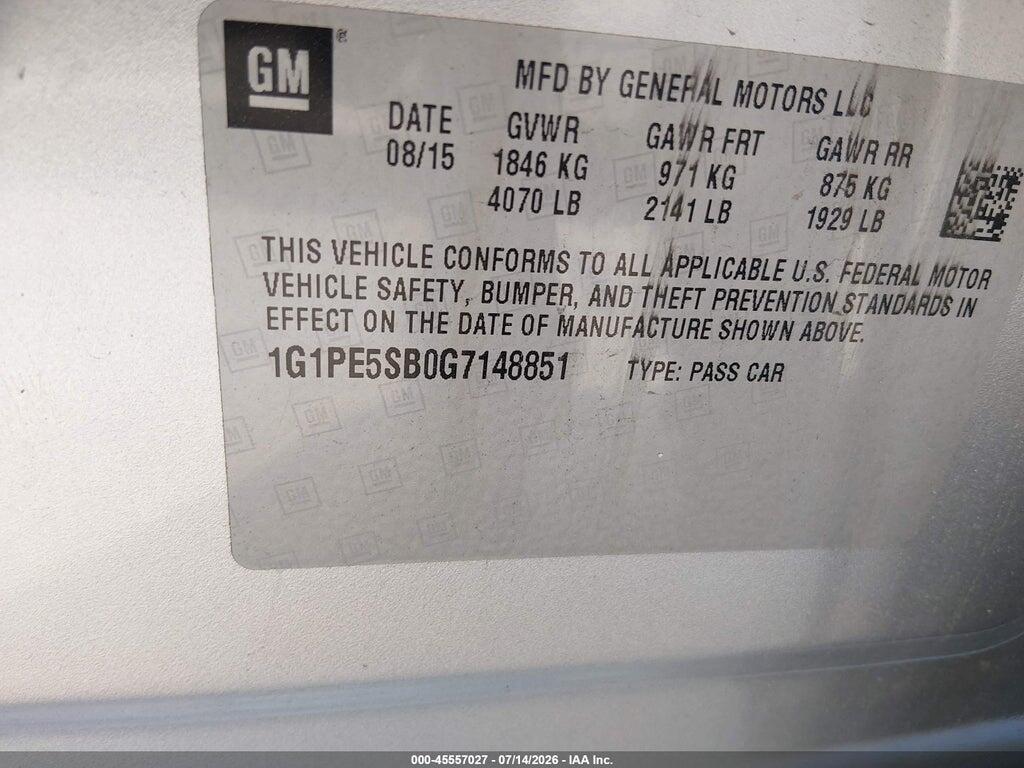 1G1PE5SB0G7148851 2016 CHEVROLET CRUZE LIMITED photo no. 9