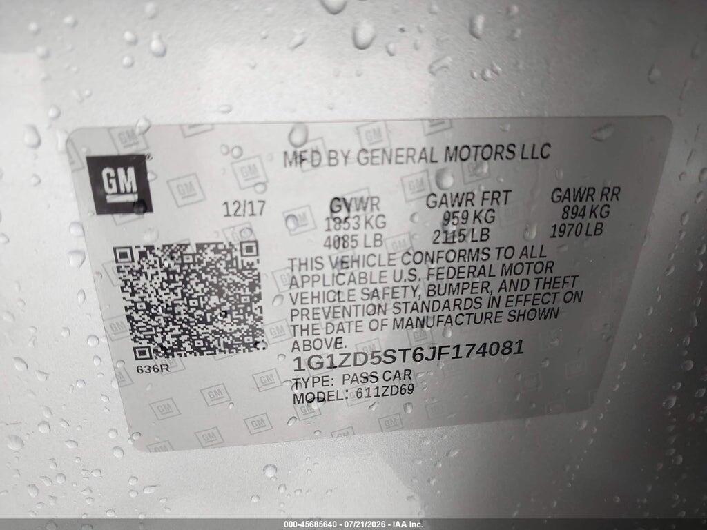 1G1ZD5ST6JF174081 2018 CHEVROLET MALIBU photo no. 9